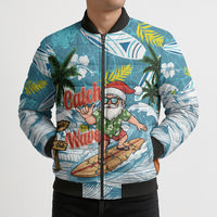 Hawaii Summer Christmas Bomber Puffer Jacket Surfing Santa Shaka Catch The Wave LT14 - Polynesian Pride