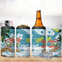 Hawaii Summer Christmas 4 in 1 Can Cooler Tumbler Surfing Santa Shaka Catch The Wave LT14 - Polynesian Pride