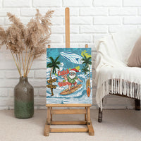 Hawaii Summer Christmas Canvas Wall Art Surfing Santa Shaka Catch The Wave LT14 - Polynesian Pride