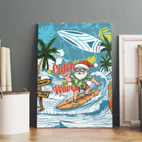 Hawaii Summer Christmas Canvas Wall Art Surfing Santa Shaka Catch The Wave LT14 - Polynesian Pride