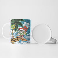 Hawaii Summer Christmas Ceramic Mug Surfing Santa Shaka Catch The Wave LT14 - Polynesian Pride