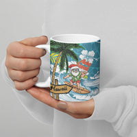 Hawaii Summer Christmas Ceramic Mug Surfing Santa Shaka Catch The Wave LT14 - Polynesian Pride