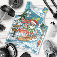 Hawaii Summer Christmas Men Tank Top Surfing Santa Shaka Catch The Wave LT14 - Polynesian Pride