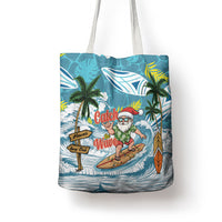 Hawaii Summer Christmas Tote Bag Surfing Santa Shaka Catch The Wave LT14 - Polynesian Pride