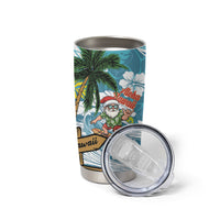 Hawaii Summer Christmas Tumbler Cup Surfing Santa Shaka Catch The Wave LT14 - Polynesian Pride
