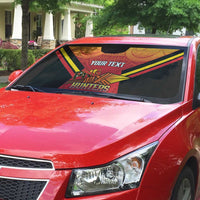 Papua New Guinea Rugby Custom Auto Sun Shade Go PNG Hunters Polynesian Pattern LT14 - Polynesian Pride