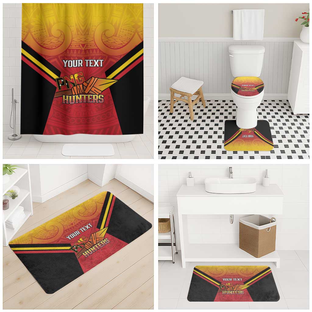 Papua New Guinea Rugby Custom Bathroom Set Go PNG Hunters Polynesian Pattern LT14 - Polynesian Pride