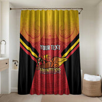Papua New Guinea Rugby Custom Bathroom Set Go PNG Hunters Polynesian Pattern LT14 Shower Curtain Only Red - Polynesian Pride