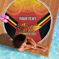 Papua New Guinea Rugby Custom Beach Blanket Go PNG Hunters Polynesian Pattern LT14 - Polynesian Pride