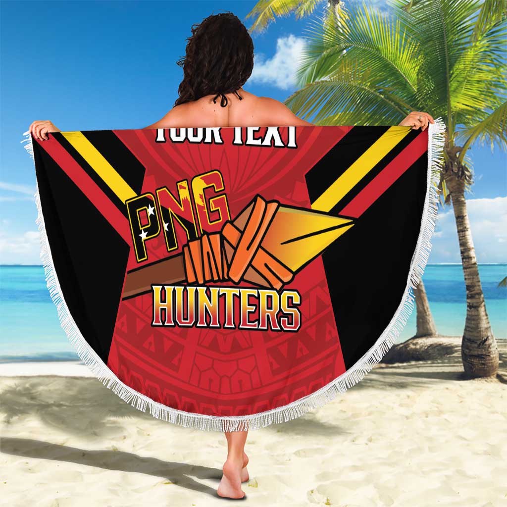 Papua New Guinea Rugby Custom Beach Blanket Go PNG Hunters Polynesian Pattern LT14 - Polynesian Pride