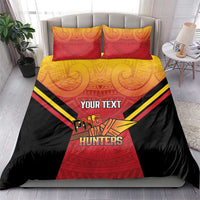 Papua New Guinea Rugby Custom Bedding Set Go PNG Hunters Polynesian Pattern LT14 - Polynesian Pride