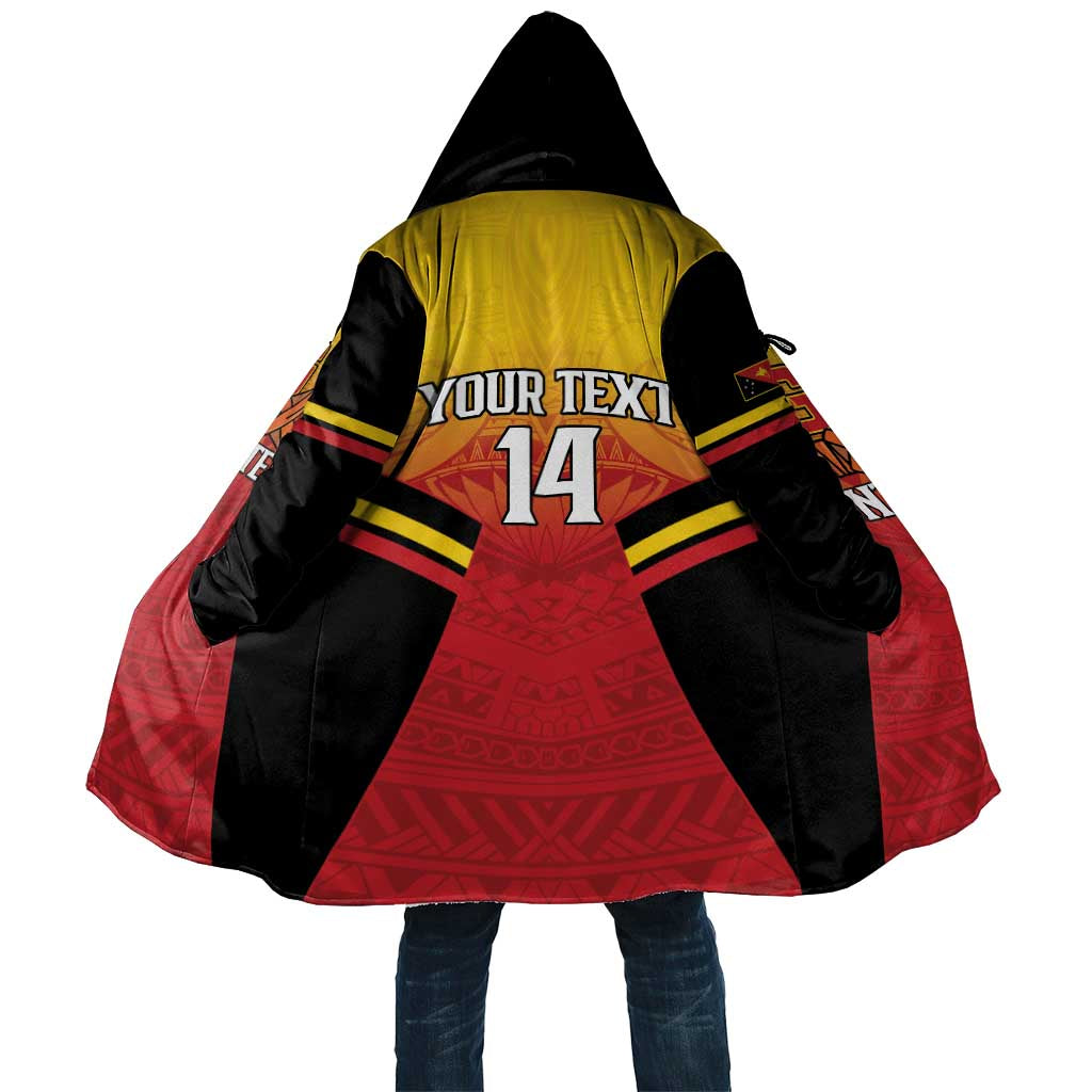 Papua New Guinea Rugby Custom Cloak Go PNG Hunters Polynesian Pattern LT14 Unisex Red - Polynesian Pride