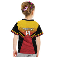 Papua New Guinea Rugby Custom Kid T Shirt Go PNG Hunters Polynesian Pattern LT14 - Polynesian Pride