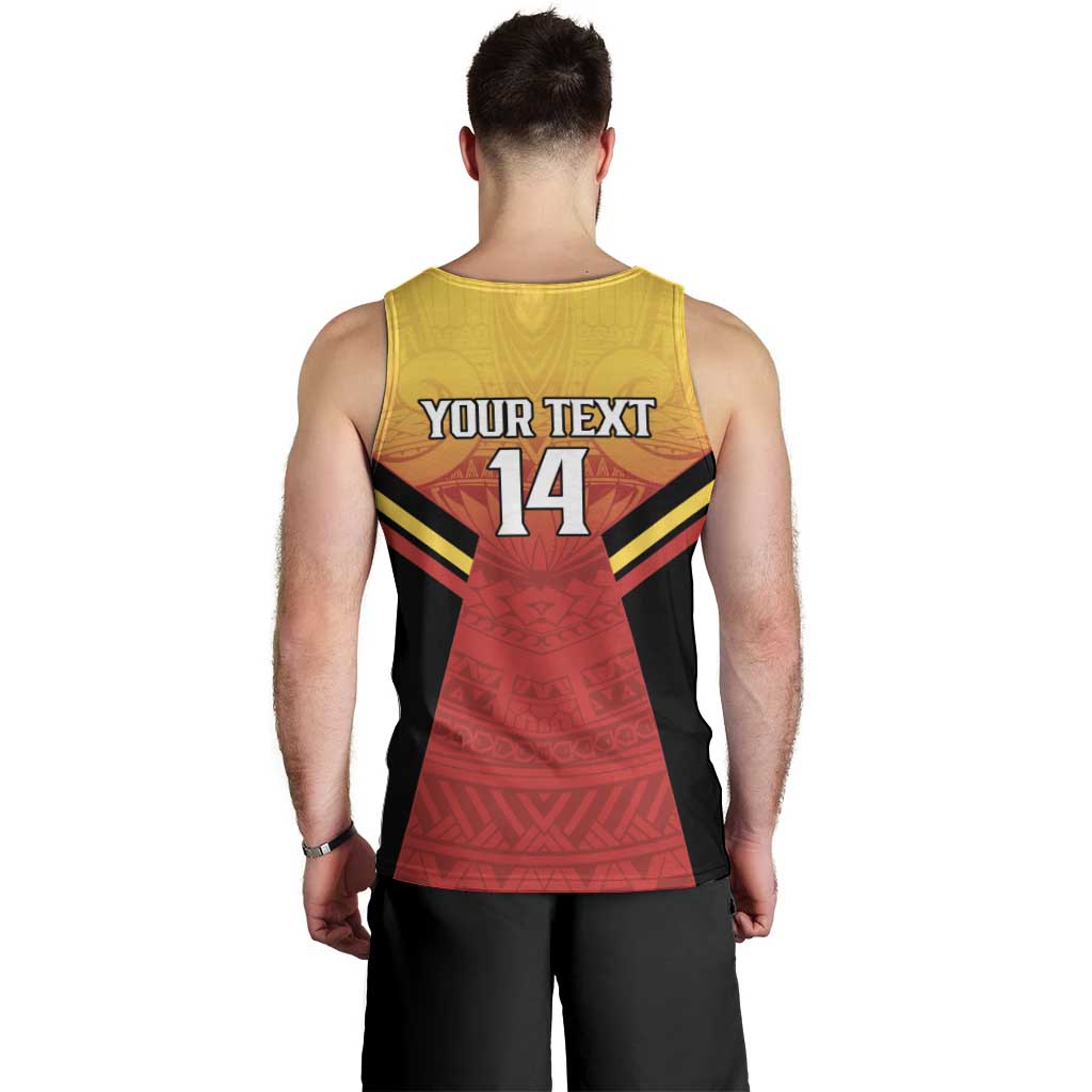 Papua New Guinea Rugby Custom Men Tank Top Go PNG Hunters Polynesian Pattern LT14 - Polynesian Pride