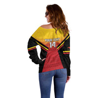 Papua New Guinea Rugby Custom Off Shoulder Sweater Go PNG Hunters Polynesian Pattern LT14 - Polynesian Pride