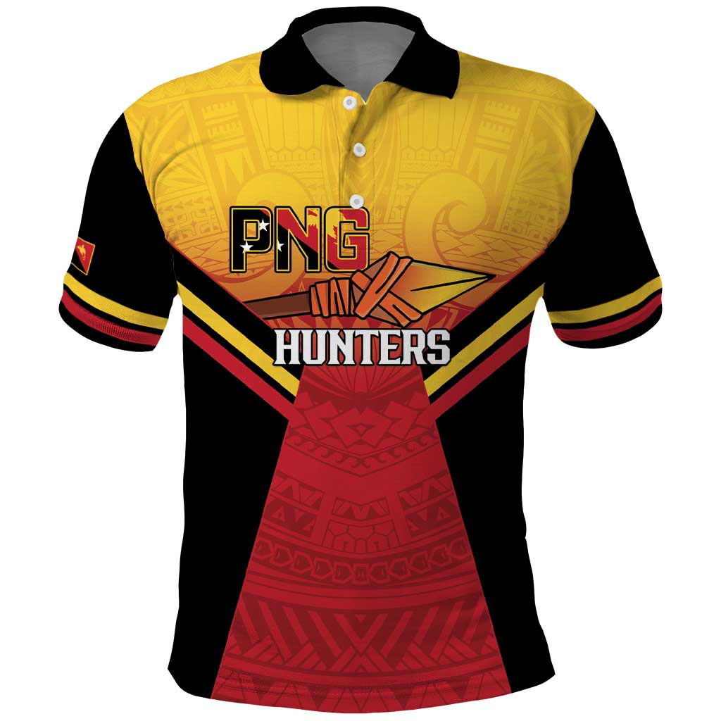 Papua New Guinea Rugby Custom Polo Shirt Go PNG Hunters Polynesian Pattern LT14 Red - Polynesian Pride