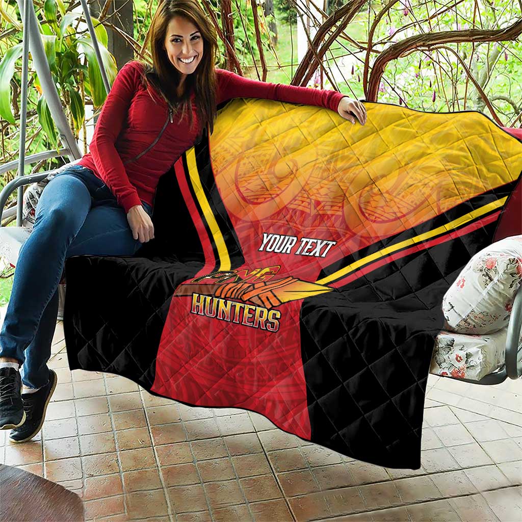 Papua New Guinea Rugby Custom Quilt Go PNG Hunters Polynesian Pattern LT14 - Polynesian Pride
