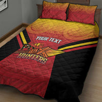Papua New Guinea Rugby Custom Quilt Bed Set Go PNG Hunters Polynesian Pattern LT14 - Polynesian Pride