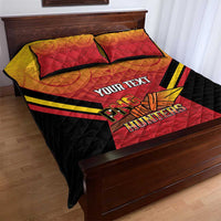 Papua New Guinea Rugby Custom Quilt Bed Set Go PNG Hunters Polynesian Pattern LT14 - Polynesian Pride