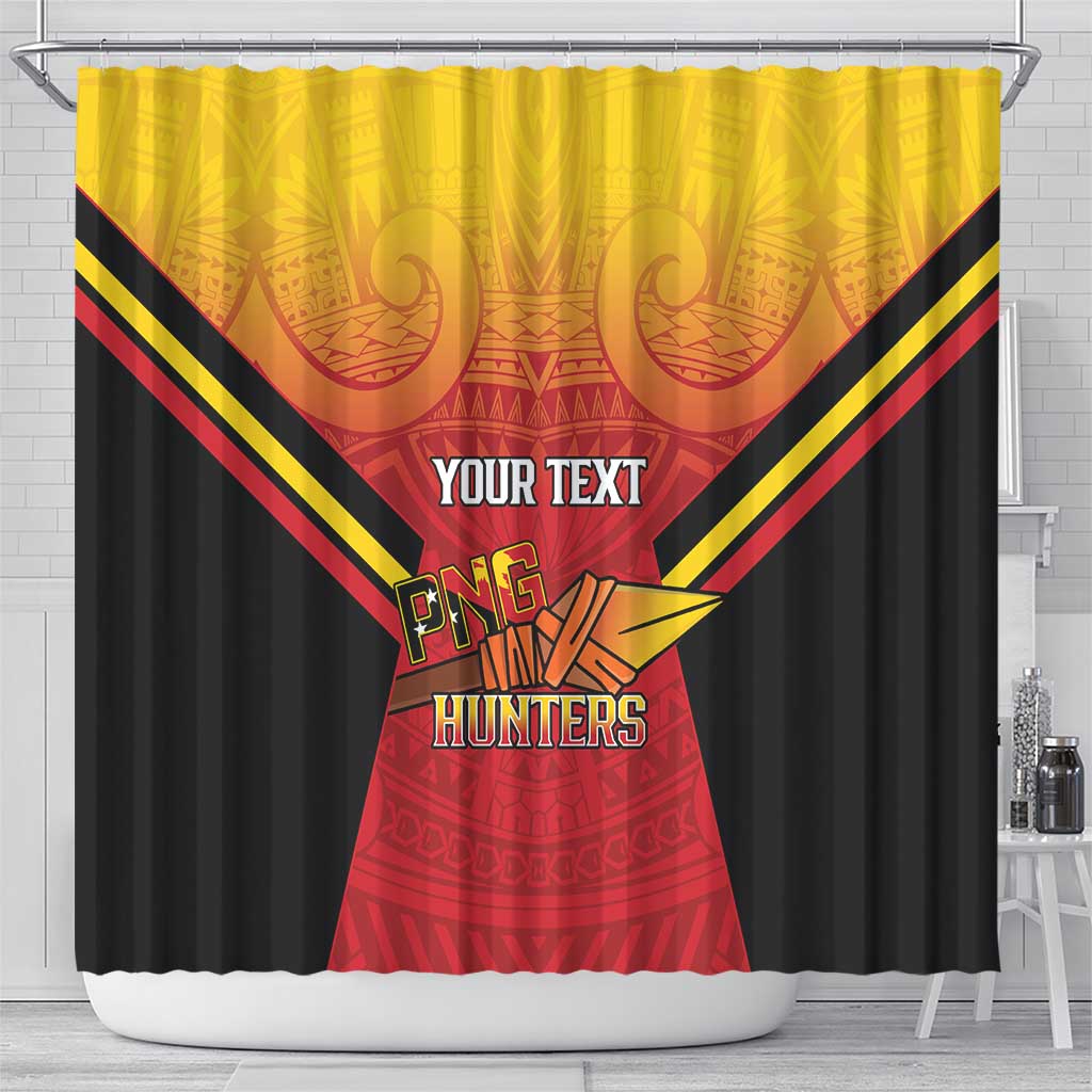 Papua New Guinea Rugby Custom Shower Curtain Go PNG Hunters Polynesian Pattern LT14 - Polynesian Pride