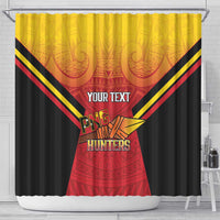 Papua New Guinea Rugby Custom Shower Curtain Go PNG Hunters Polynesian Pattern LT14 - Polynesian Pride