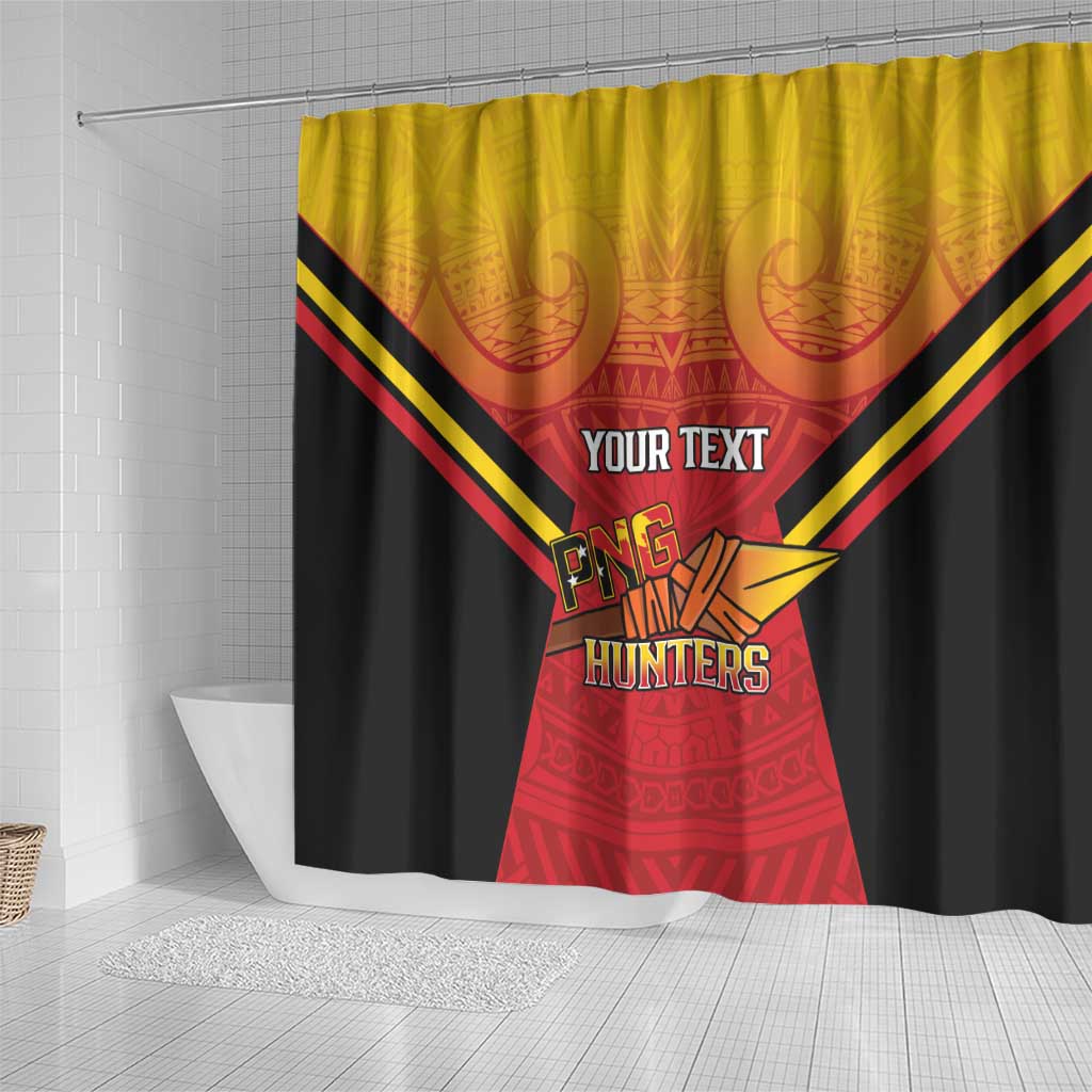 Papua New Guinea Rugby Custom Shower Curtain Go PNG Hunters Polynesian Pattern LT14 - Polynesian Pride