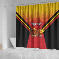 Papua New Guinea Rugby Custom Shower Curtain Go PNG Hunters Polynesian Pattern LT14 - Polynesian Pride