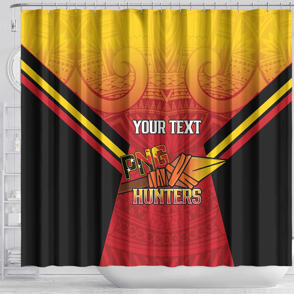 Papua New Guinea Rugby Custom Shower Curtain Go PNG Hunters Polynesian Pattern LT14 - Polynesian Pride