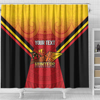 Papua New Guinea Rugby Custom Shower Curtain Go PNG Hunters Polynesian Pattern LT14 - Polynesian Pride