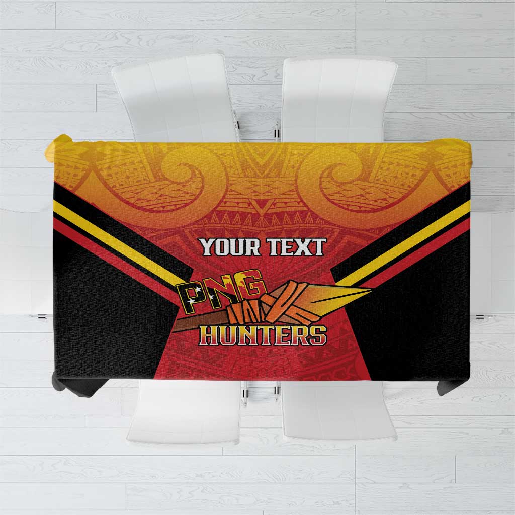 Papua New Guinea Rugby Custom Tablecloth Go PNG Hunters Polynesian Pattern LT14 Red - Polynesian Pride