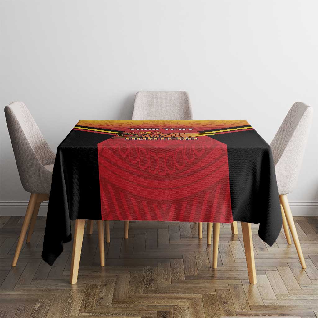 Papua New Guinea Rugby Custom Tablecloth Go PNG Hunters Polynesian Pattern LT14 - Polynesian Pride