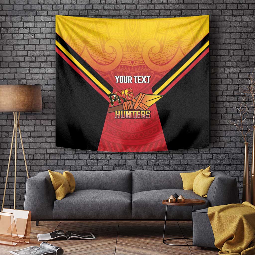 Papua New Guinea Rugby Custom Tapestry Go PNG Hunters Polynesian Pattern LT14 Red - Polynesian Pride