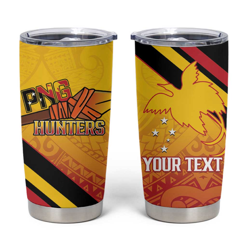 Papua New Guinea Rugby Custom Tumbler Cup Go PNG Hunters Polynesian Pattern LT14 Red - Polynesian Pride