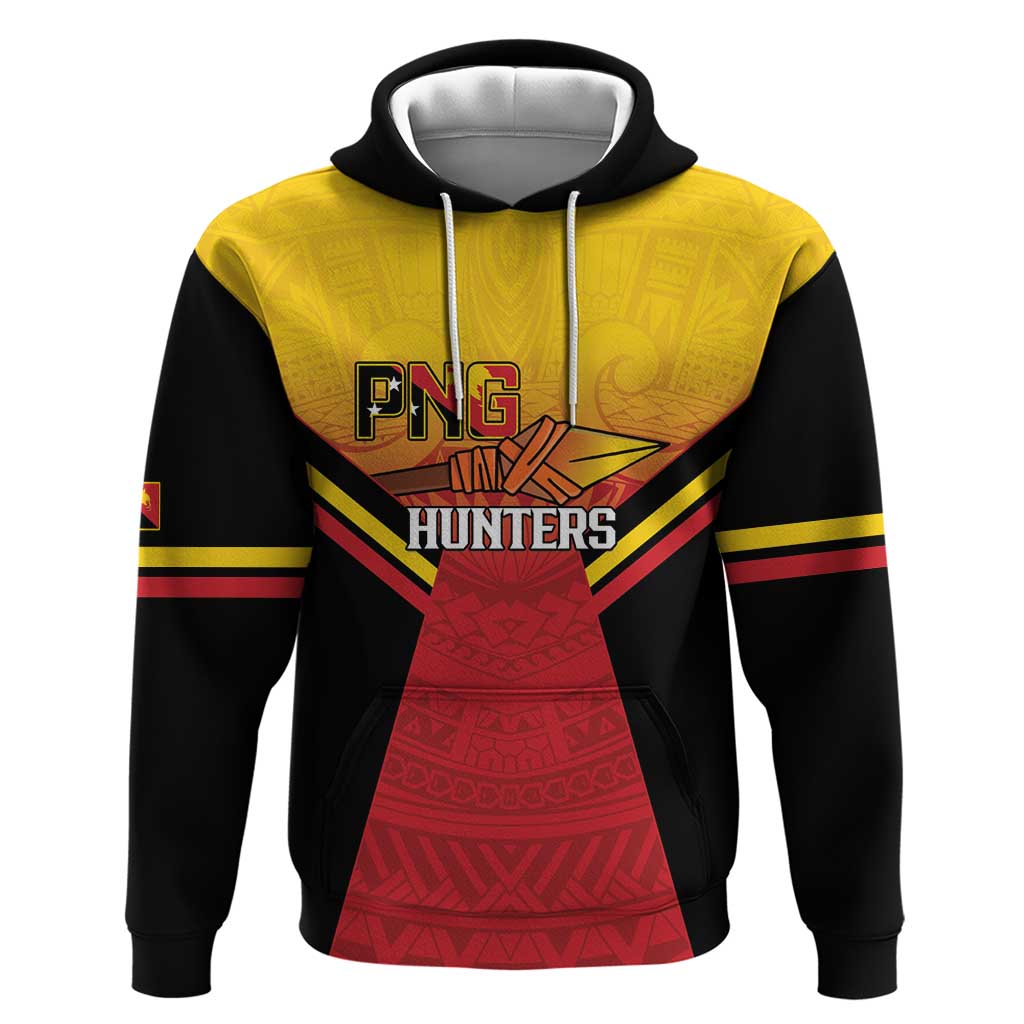 Papua New Guinea Rugby Custom Zip Hoodie Go PNG Hunters Polynesian Pattern LT14 Pullover Hoodie Red - Polynesian Pride