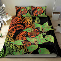 Kamehameha Butterfly Hawaii Bedding Set Hawaiian Pulelehua Mamaki Orange Green Color LT14 - Polynesian Pride