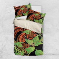 Kamehameha Butterfly Hawaii Bedding Set Hawaiian Pulelehua Mamaki Orange Green Color LT14 US Twin 172cm x 218cm Multicolor - Polynesian Pride