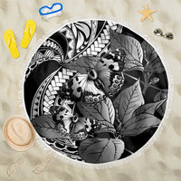 Kamehameha Butterfly Hawaii Beach Blanket Hawaiian Pulelehua Mamaki Black Color LT14 One Size 150cm Black - Polynesian Pride