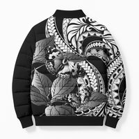 Kamehameha Butterfly Hawaii Bomber Puffer Jacket Hawaiian Pulelehua Mamaki Black Color LT14 - Polynesian Pride