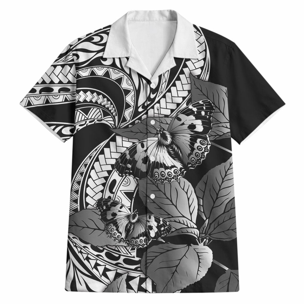 Kamehameha Butterfly Hawaii Hawaiian Shirt Hawaiian Pulelehua Mamaki Black Color LT14 Black - Polynesian Pride
