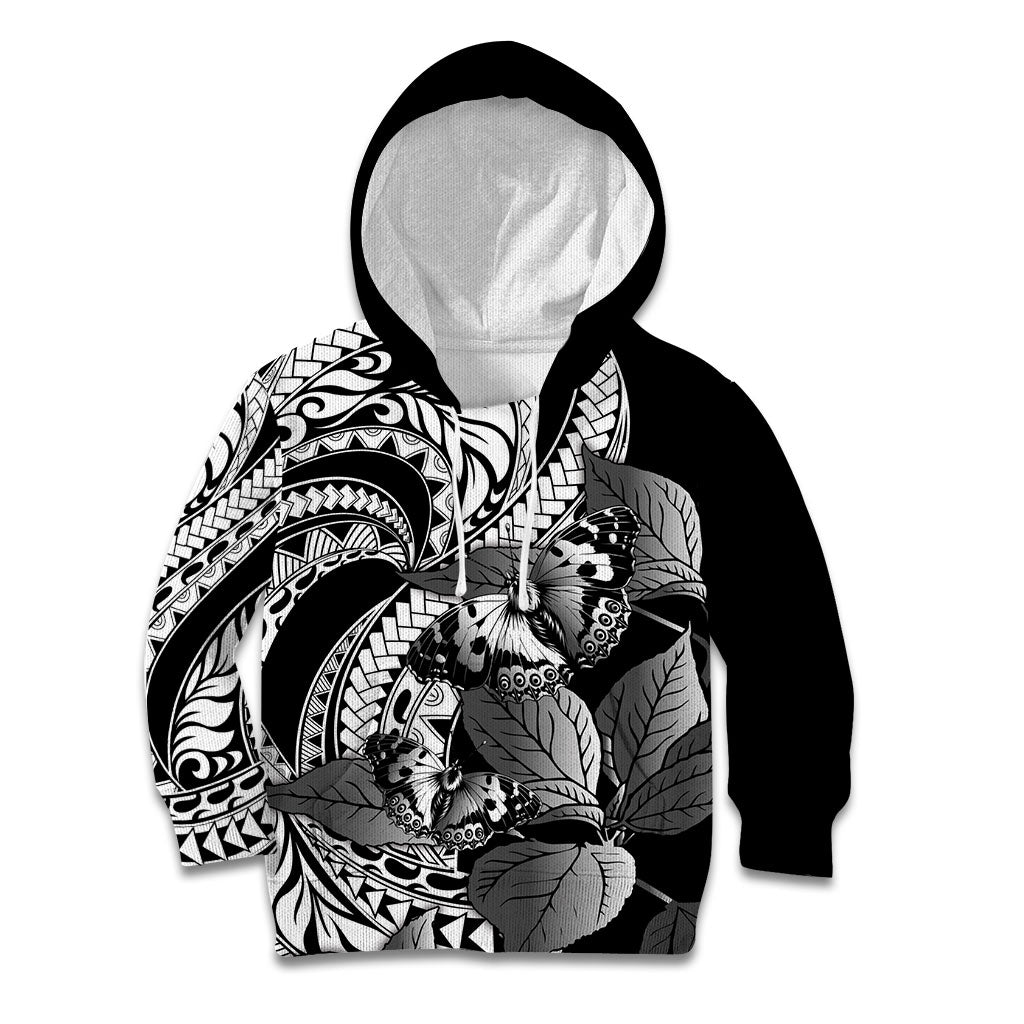 Kamehameha Butterfly Hawaii Kid Hoodie Hawaiian Pulelehua Mamaki Black Color LT14 Hoodie Black - Polynesian Pride