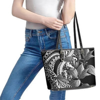 Kamehameha Butterfly Hawaii Leather Tote Bag Hawaiian Pulelehua Mamaki Black Color LT14 - Polynesian Pride