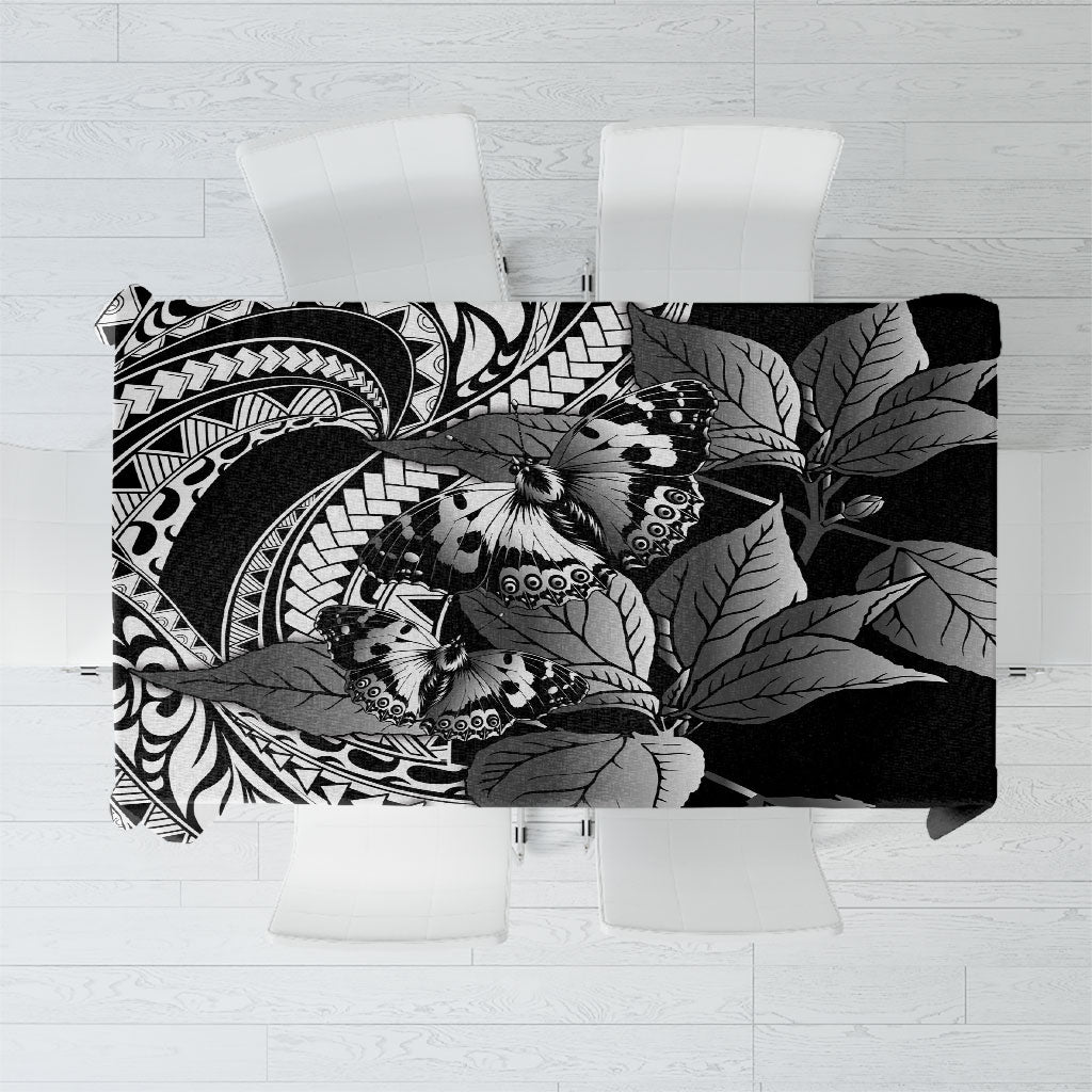 Kamehameha Butterfly Hawaii Tablecloth Hawaiian Pulelehua Mamaki Black Color LT14 Black - Polynesian Pride