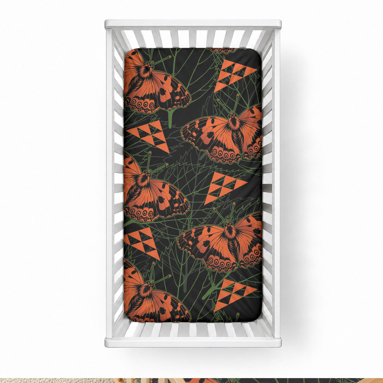 Kamehameha Butterfly Mamaki Hawaii Baby Bed Cover Pulelehua Hawaiian Kakau Seamless Style LT14 28 × 52 in Black - Polynesian Pride