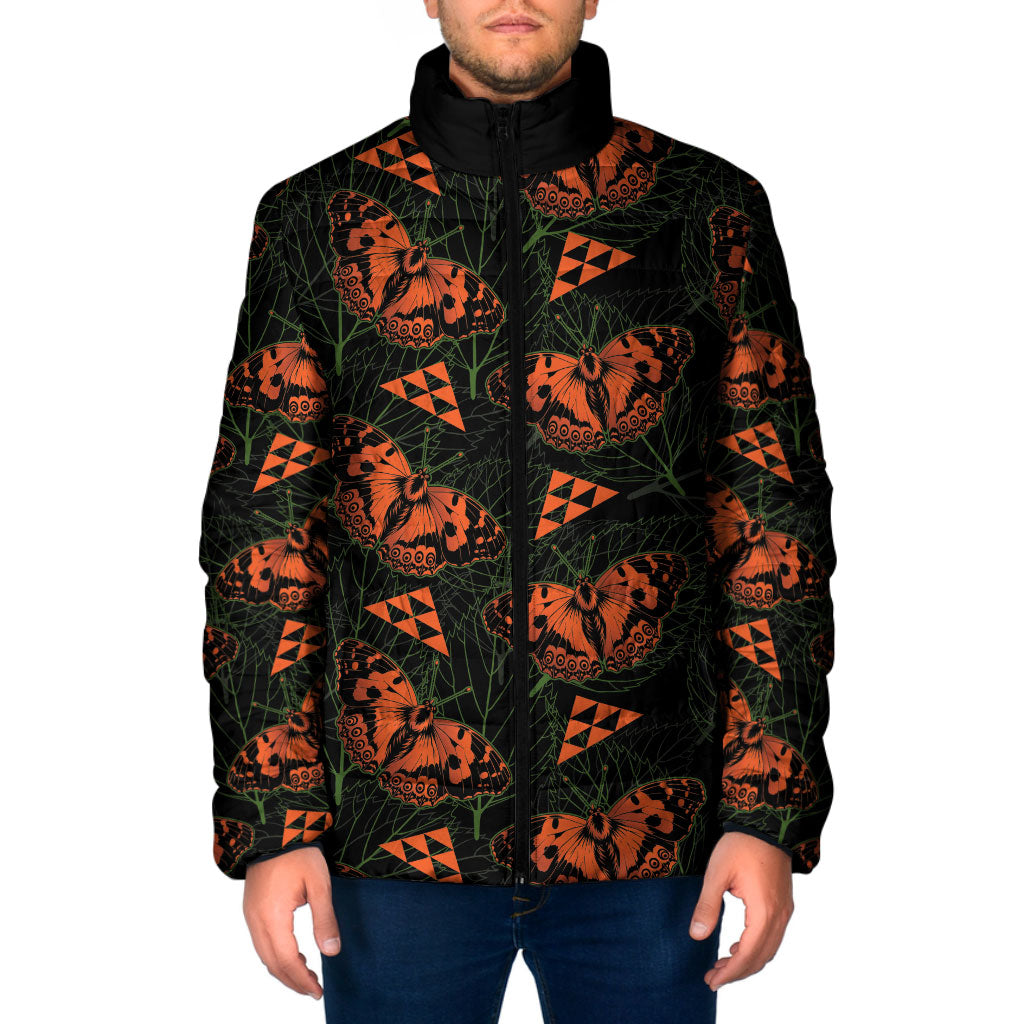 Kamehameha Butterfly Mamaki Hawaii Padded Jacket Pulelehua Hawaiian Kakau Seamless Style