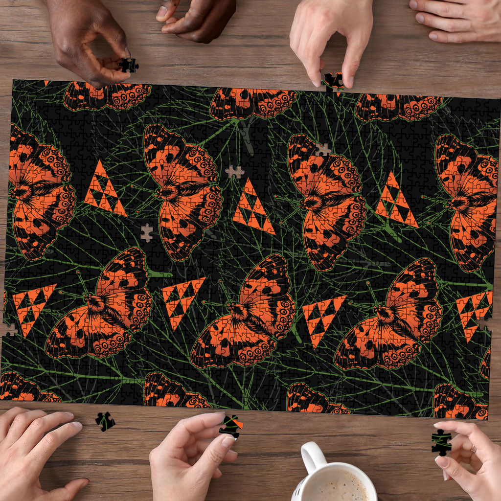 Kamehameha Butterfly Mamaki Hawaii Puzzle Pulelehua Hawaiian Kakau Seamless Style LT14 - Polynesian Pride