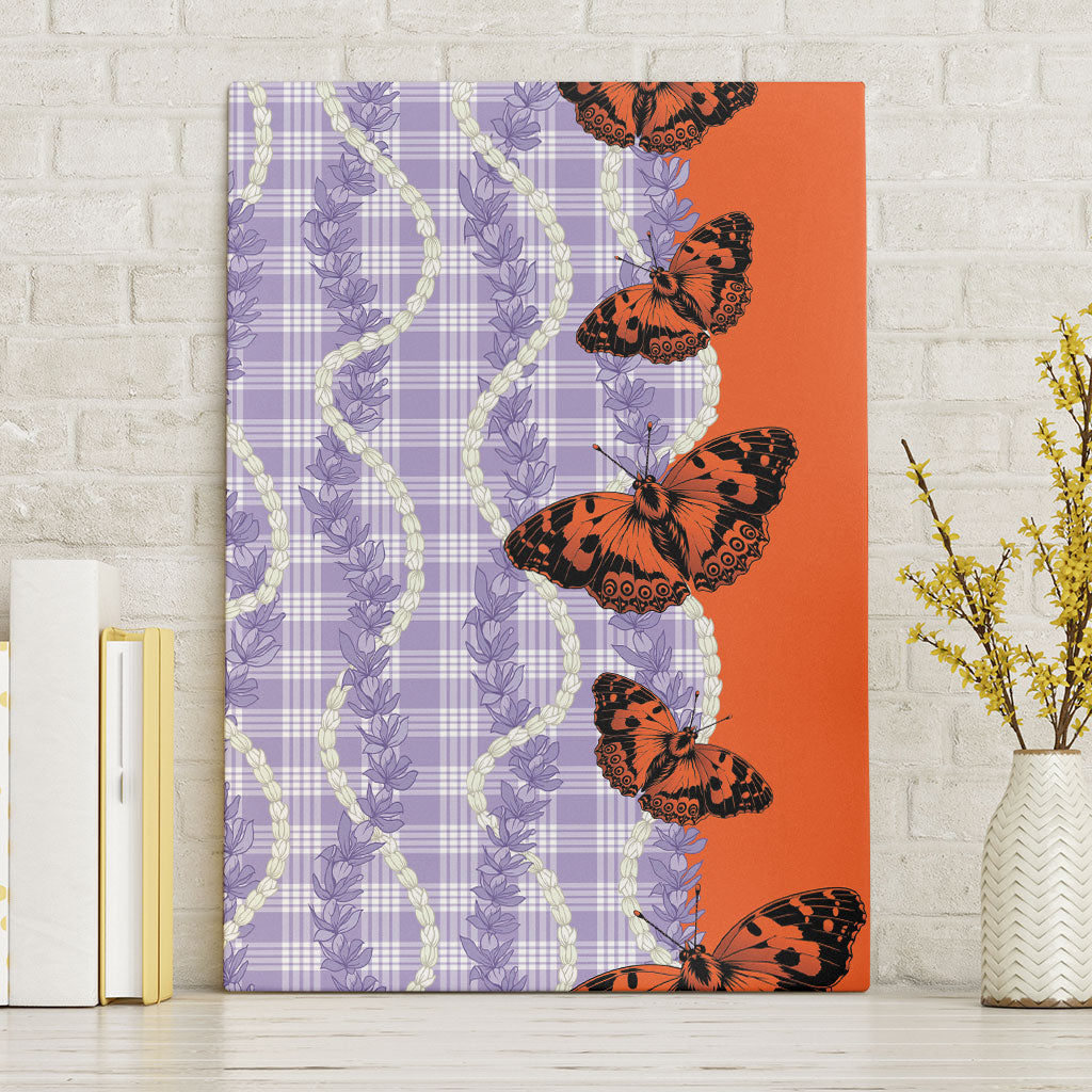 Kamehameha Butterfly Palaka Hawaii Canvas Wall Art Pulelehua Honohono Pikake Lei