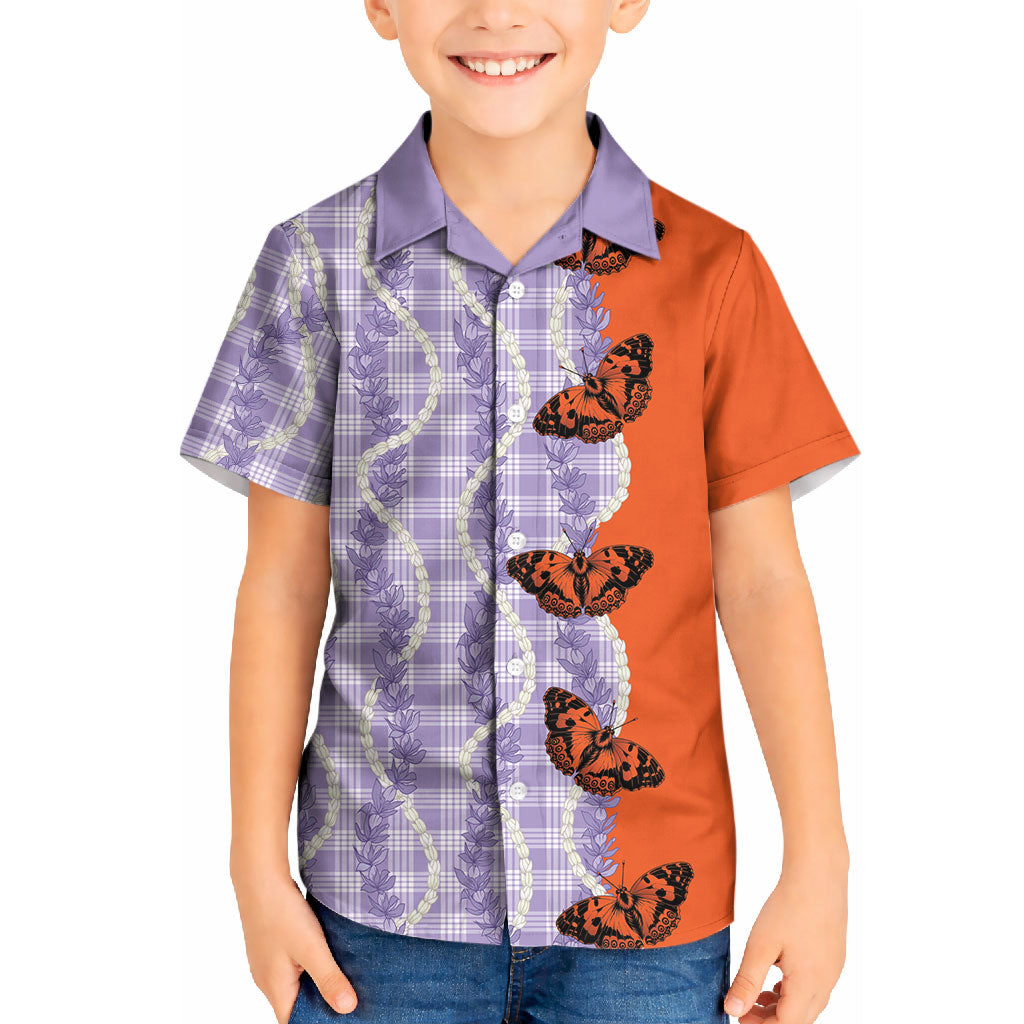 Kamehameha Butterfly Palaka Hawaii Kid Hawaiian Shirt Pulelehua Honohono Pikake Lei