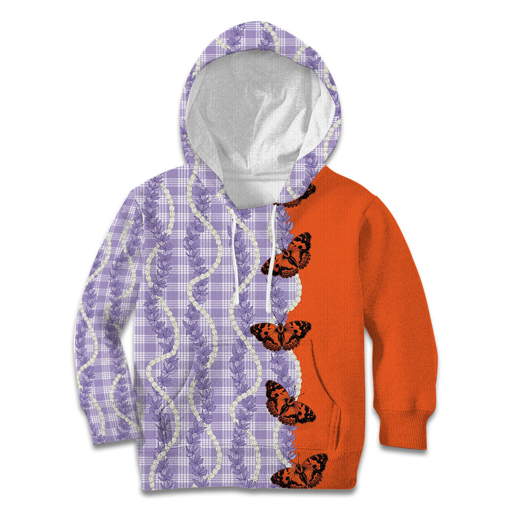 Kamehameha Butterfly Palaka Hawaii Kid Hoodie Pulelehua Honohono Pikake Lei