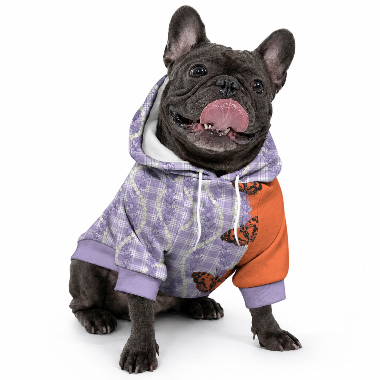 Kamehameha Butterfly Palaka Hawaii Pet Hoodie Pulelehua Honohono Pikake Lei
