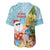 Aloha Hawaii Mele Kalikimaka Baseball Jersey Chilling Santa With Pineapple - Polynesian Pattern